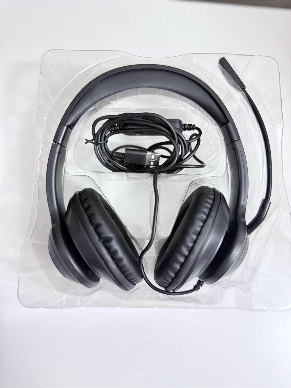 Black Wired Over-Ear Headset with Boom Microphone